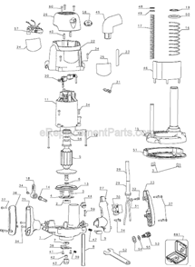 Page A Diagram and Parts List for RP400 Type 1 Black and Decker Router